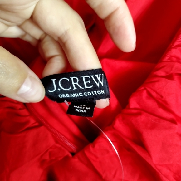 NWT J.CREW Cecily puff sleeve Dress Cotton in Red sz 24 - Picture 9 of 14